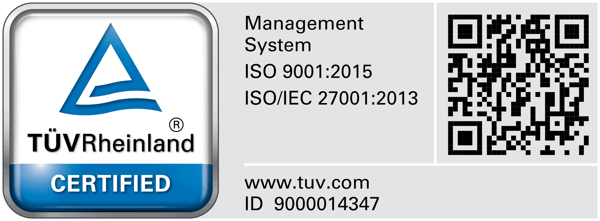 Exasol ISO 9001:2015 Cert with QR Code - EN